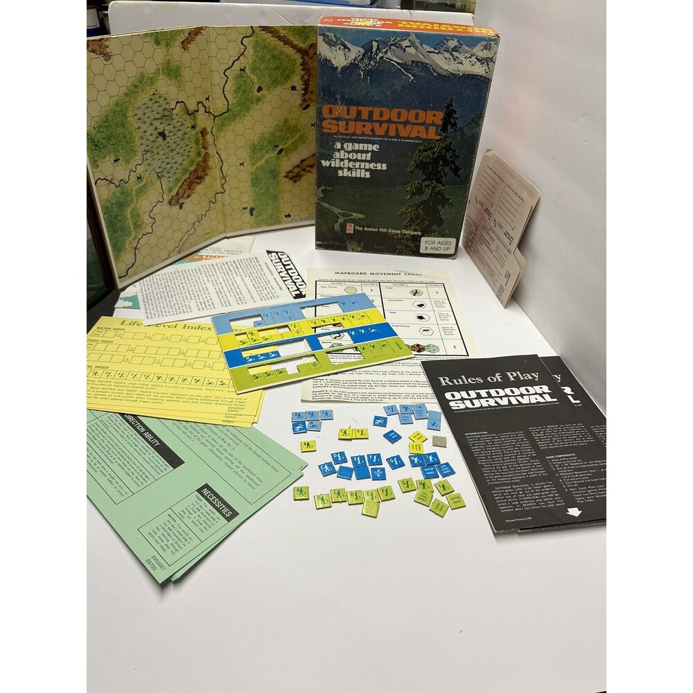 Outdoor Survival Board Game - Avon Hill games - incomplete plese read
